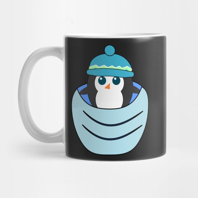 Cute penguin in a blue pocket by cocodes